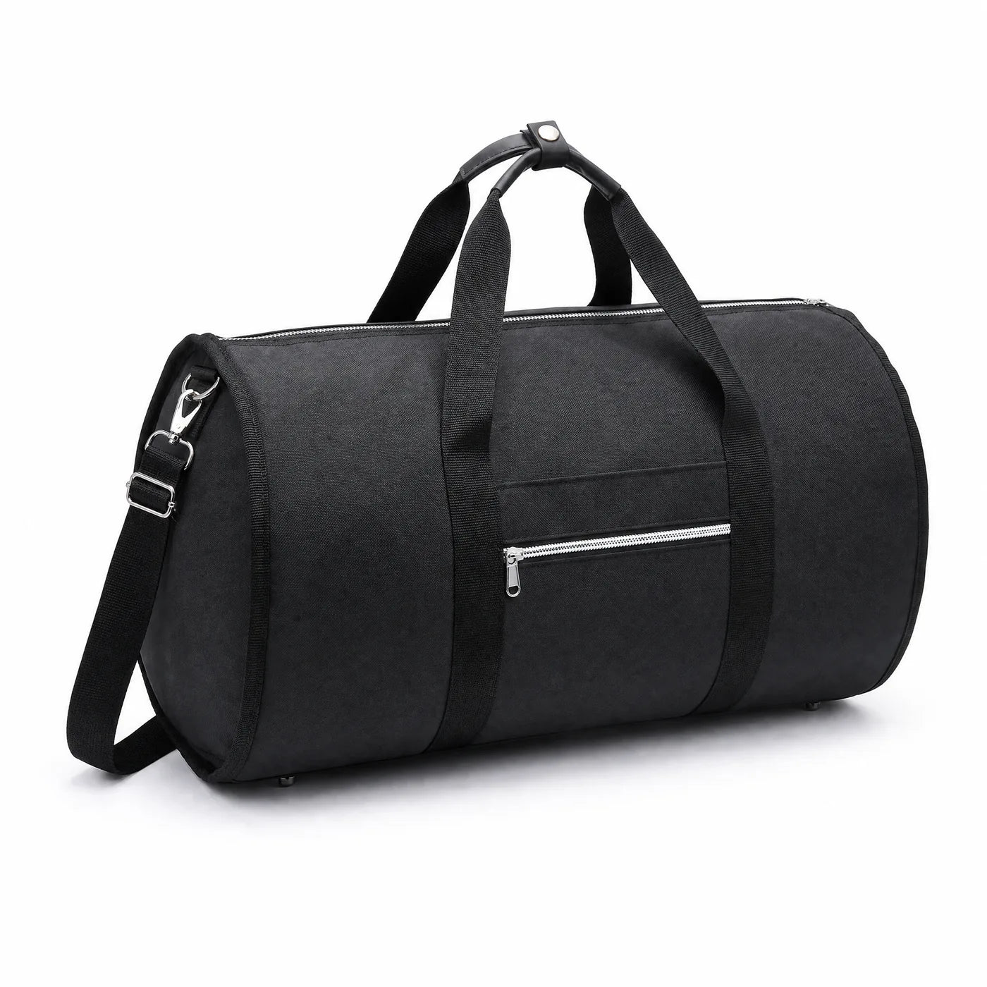 The zipped duffle with its carry handles and shoulder strap attached