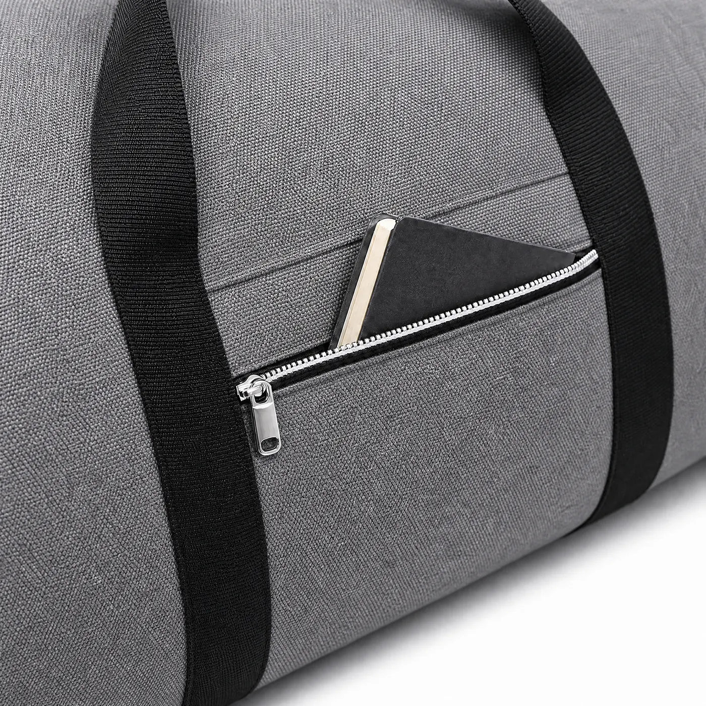 Close view of the front zip pocket