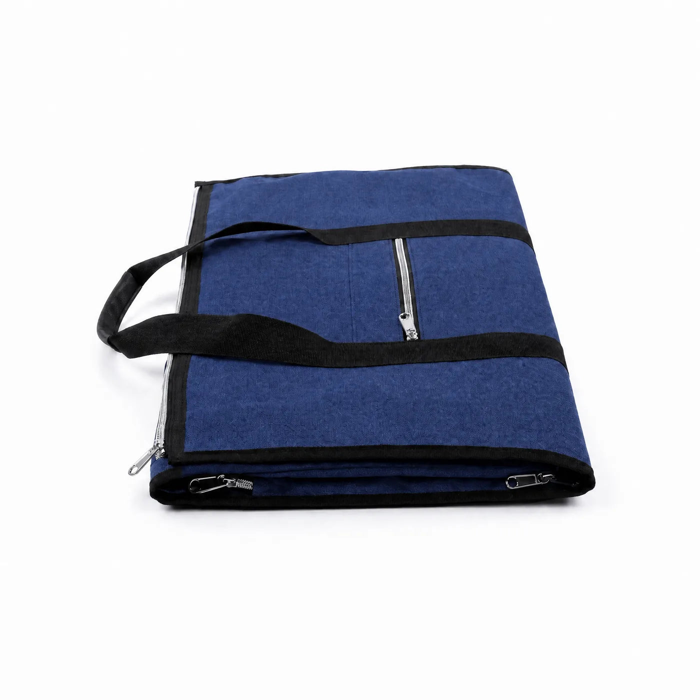 The garment layer folded around the central compartment